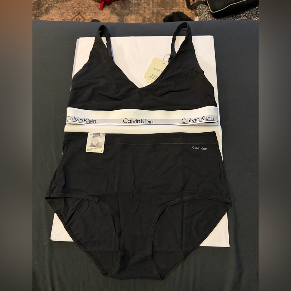 Calvin Klein Black Bra and Panty Set